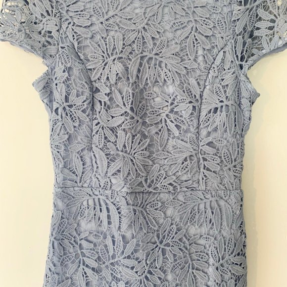 Lulu's Right Sheer, Right Now Periwinkle Blue Lace Bodycon Dress Size M - Picture 6 of 8